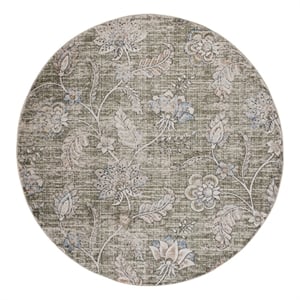 Safavieh Grove 6'-7&quot x 6'-7&quot Polypropylene Power Loomed Rug in Green / Ivory
