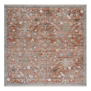 Safavieh Grove 6'-7&quot x 6'-7&quot Polypropylene Power Loomed Rug in Rust / Blue