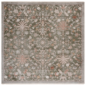 Safavieh Grove 6'-7&quot x 6'-7&quot Polypropylene Power Loomed Rug in Green / Ivory