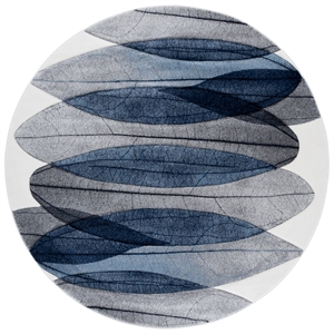 Safavieh Hollywood 6'-7&quot x 6'-7&quot Polypropylene Power Loomed Rug in Ivory / Blue