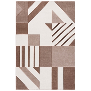 Safavieh Hollywood 5'-3&quot x 7'-6&quot Polypropylene Power Loomed Rug in Ivory / Brown