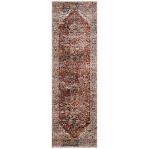 Safavieh Limitee 700 2'-3&quot x 7'-0&quot Polyester Power Loomed Rug in Beige / Rust