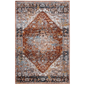 Safavieh Limitee 700 5'-0&quot x 8'-0&quot Polyester Power Loomed Rug in Beige / Rust