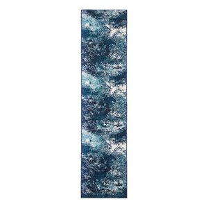 Safavieh Madison 2'-2&quot x 14'-0&quot Polypropylene Power Loomed Rug in Navy / Ivory