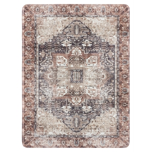 Safavieh Kitchen Mat 100 1'-6&quot x 2'-0&quot  Power Loomed Rug in Ivory / Purple