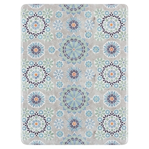 Safavieh Kitchen Mat 500 1'-6&quot x 2'-0&quot  Power Loomed Rug in Ivory / Blue