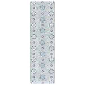 Safavieh Kitchen Mat 500 1'-6&quot x 4'-0&quot  Power Loomed Rug in Ivory / Blue