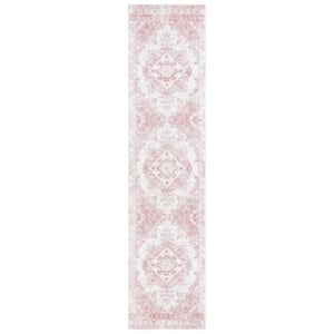 Safavieh Layla 2'-0&quot x 11'-0&quot Polypropylene Power Loomed Rug in Ivory /Gray/Pink