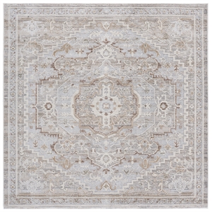 Safavieh Miranda 6'-6&quot x 6'-6&quot Polyester Power Loomed Rug in Beige / Gray /Ivory