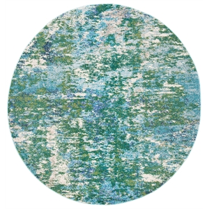 Safavieh Madison 8'-0&quot x 8'-0&quot Polypropylene Power Loomed Rug in Green/Turquoise