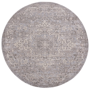 Safavieh Miranda 6'-6&quot x 6'-6&quot Polyester Power Loomed Rug in Gray/ Ivory