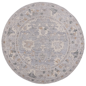 Safavieh Miranda 6'-6&quot x 6'-6&quot Polyester Power Loomed Rug in Gray/ Ivory / Beige