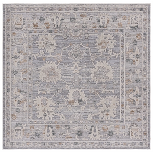 Safavieh Miranda 6'-6&quot x 6'-6&quot Polyester Power Loomed Rug in Gray/ Ivory / Beige