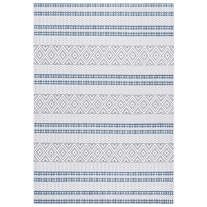 Safavieh Veranda 5'-3&quot x 7'-6&quot Polyester Power Loomed Rug in Ivory / Blue/ Gray