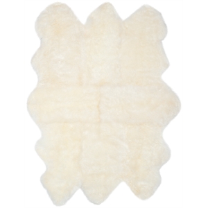Safavieh Sheep Skin 1'-4&quot x 2'-4&quot  Natural Sheep Skin Rug in White