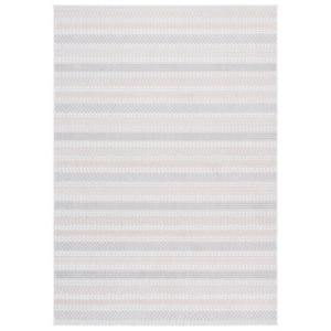 Safavieh Veranda 5'-3&quot x 7'-6&quot Polyester Power Loomed Rug in Ivory / Beige /Gray