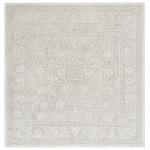 Safavieh Reflection 6'-7&quot x 6'-7&quot Polyester Power Loomed Rug in White / Ivory