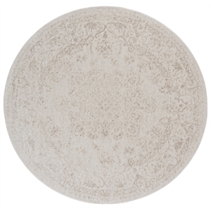 Safavieh Reflection 6'-7&quot x 6'-7&quot Polyester Power Loomed Rug in Ivory / White