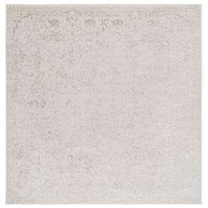 Safavieh Reflection 6'-7&quot x 6'-7&quot Polyester Power Loomed Rug in Ivory / White