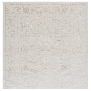 Safavieh Reflection 6'-7&quot x 6'-7&quot Polyester Power Loomed Rug in Ivory / White