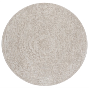 Safavieh Reflection 6'-7&quot x 6'-7&quot Polyester Power Loomed Rug in Ivory / White