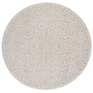 Safavieh Reflection 6'-7&quot x 6'-7&quot Polyester Power Loomed Rug in Ivory / White