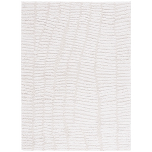 Safavieh Rumi Shag 6'-0&quot x 9'-0&quot Polyester Power Loomed Rug in Ivory /  Beige