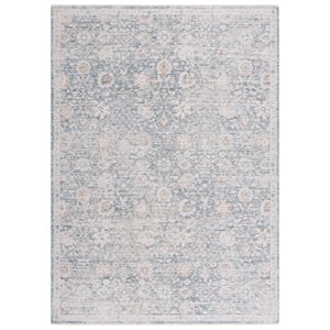 Safavieh Romance 300 5'-3&quot x 7'-6&quot Polyester Power Loomed Rug in Blue / Ivory