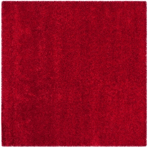 Safavieh Shag 9'-0&quot x 9'-0&quot Polypropylene Power Loomed Rug in Red