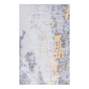 Safavieh Tacoma 10'-0&quot x 14'-0&quot Polyester Power Loomed Rug in Gray/ Gold