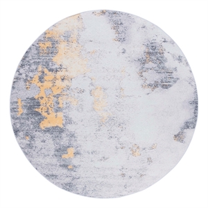 Safavieh Tacoma 4'-0&quot x 4'-0&quot Polyester Power Loomed Rug in Gray/ Gold