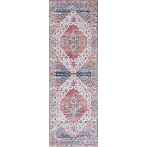 Safavieh Tucson 2'-6&quot x 20'-0&quot Polyester Power Loomed Rug in Beige / Blue