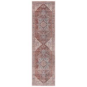 Safavieh Vintage 2'-2&quot x 12'-0&quot Polyester Power Loomed Rug in Rust /Navy