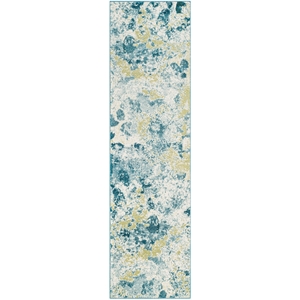 Safavieh Watercolor 2'-3&quot x 10'-0&quot PolypropylenePowerLoomed RuginIvory/LightBlue