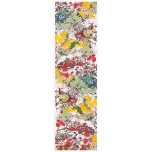 Safavieh Watercolor 2'-3&quot x 10'-0&quot Polypropylene Power Loomed Rug in Green /Rose