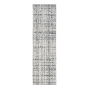 Safavieh Abstract 2'-3&quot x 8'-0&quot Polyester and Wool Hand Tufted Rug in Gray/Black