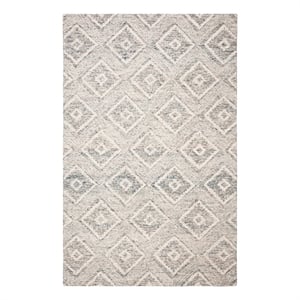 Safavieh Abstract 9'-0&quot x 12'-0&quot Wool Hand Tufted Rug in Ivory / Denim
