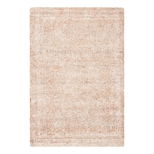 Safavieh Abstract 4'-0&quot x 6'-0&quot Wool Hand Tufted Rug in Ivory / Rust