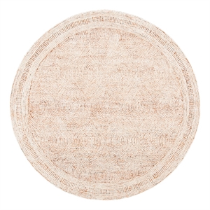 Safavieh Abstract 6'-0&quot x 6'-0&quot Wool Hand Tufted Rug in Ivory / Rust