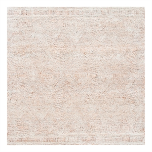 Safavieh Abstract 6'-0&quot x 6'-0&quot Wool Hand Tufted Rug in Ivory / Rust