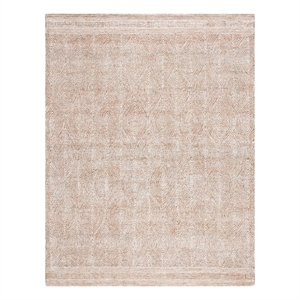 Safavieh Abstract 8'-0&quot x 10'-0&quot Wool Hand Tufted Rug in Ivory / Rust