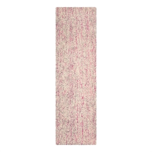 Safavieh Abstract 2'-3&quot x 8'-0&quot Wool Hand Tufted Rug in Ivory / Pink