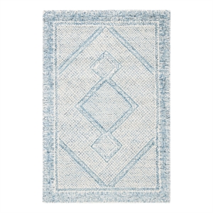 Safavieh Abstract 4'-0&quot x 6'-0&quot Wool Hand Tufted Rug in Ivory / Blue