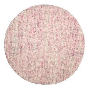 Safavieh Abstract 6'-0&quot x 6'-0&quot Wool Hand Tufted Rug in Ivory / Pink