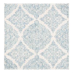 Safavieh Abstract 6'-0&quot x 6'-0&quot Wool Hand Tufted Rug in Ivory / Blue