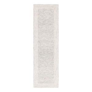 Safavieh Abstract 2'-3&quot x 8'-0&quot Wool and Cotton Hand Tufted Rug in Gray / Ivory