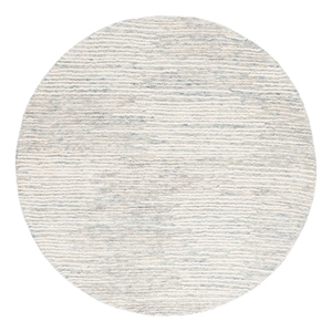 Safavieh Abstract 6'-0&quot x 6'-0&quot Wool and Cotton Hand Tufted Rug in Blue / Ivory