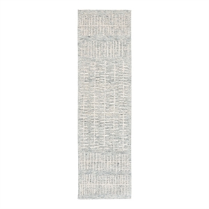 Safavieh Abstract 2'-3&quotx8'-0&quotWool and Cotton Hand Tufted Rug in Light Blue/Ivory