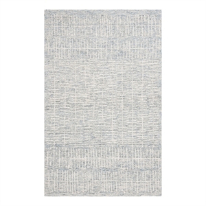 Safavieh Abstract 4'-0&quotx6'-0&quotWool and Cotton Hand Tufted Rug in Light Blue/Ivory