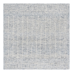 Safavieh Abstract 6'-0&quotx6'-0&quotWool and Cotton Hand Tufted Rug in Light Blue/Ivory